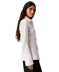 Calvin Klein Women's Collared Neck Long-Sleeve Shirt