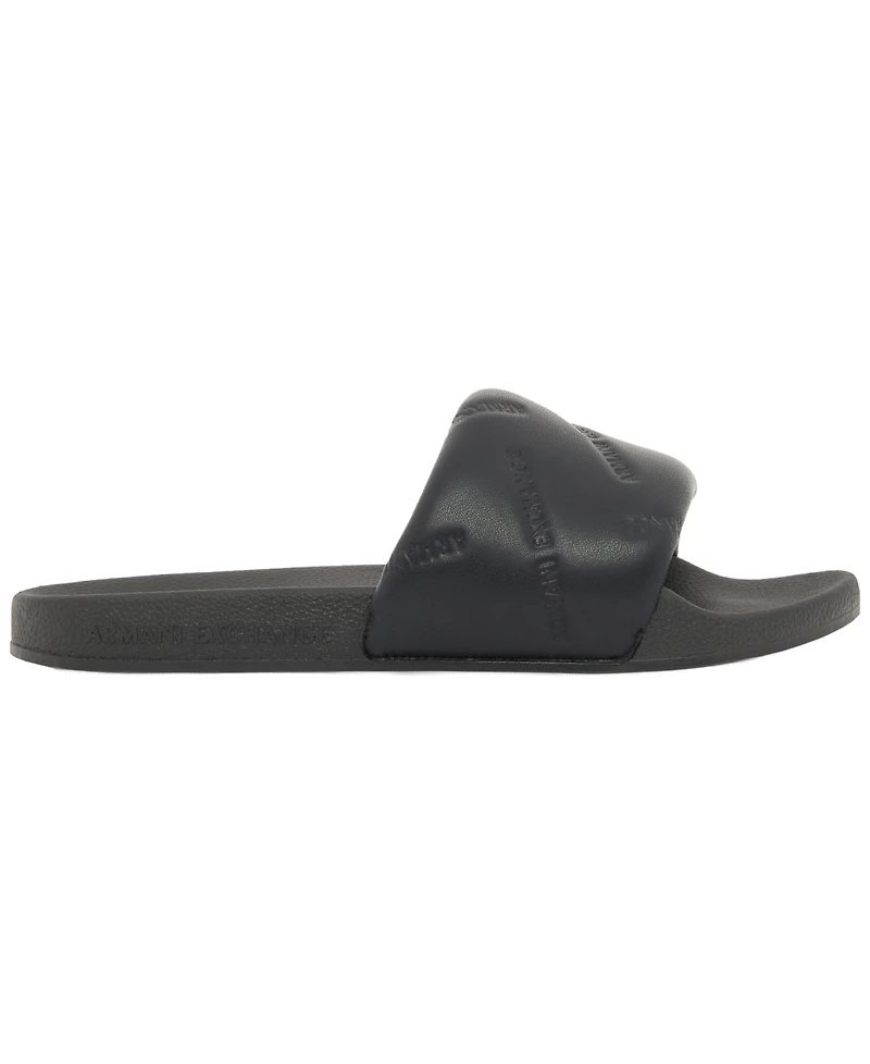 A|X Armani Exchange Men's Mykonos Puffy Lettering Sandals