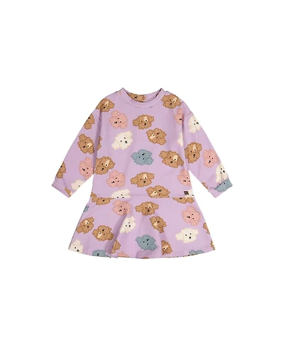 Deux par Toddler Girl 2T -5T French Terry Dress Poodle Print