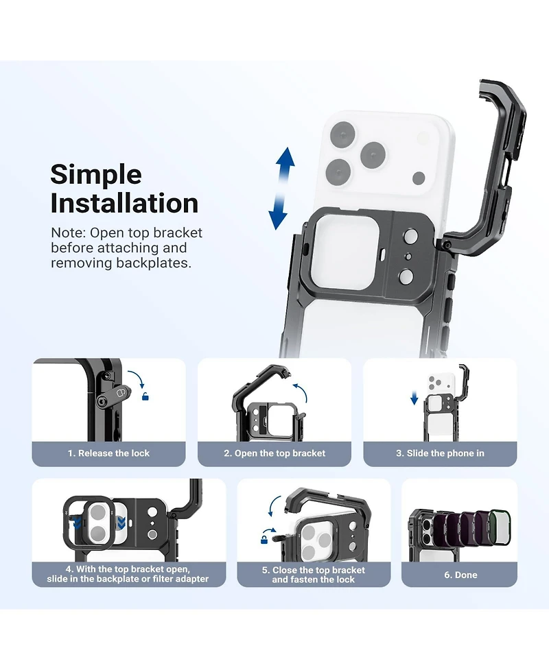 Neewer PA143 Camera Mounting Accessory with ND8 for select iPhone models