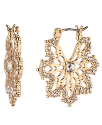 Marchesa Crystal Filigree Gold-Tone Hoop Earrings