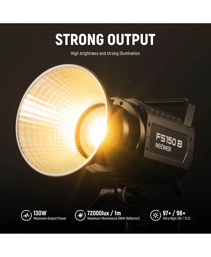 Neewer FS150B Led Video Light with 130W, 72000lux, 2700K-6500K