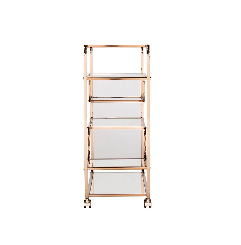 Augusta Home Maylynn Art Deco Mirrored Bar Cart