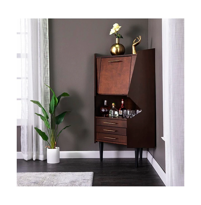 Augusta Home Larson Corner Bar Cabinet