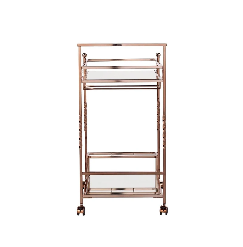 Augusta Home Ivers Metal Mirrored Bar Cart