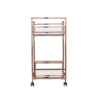 Augusta Home Ivers Metal Mirrored Bar Cart