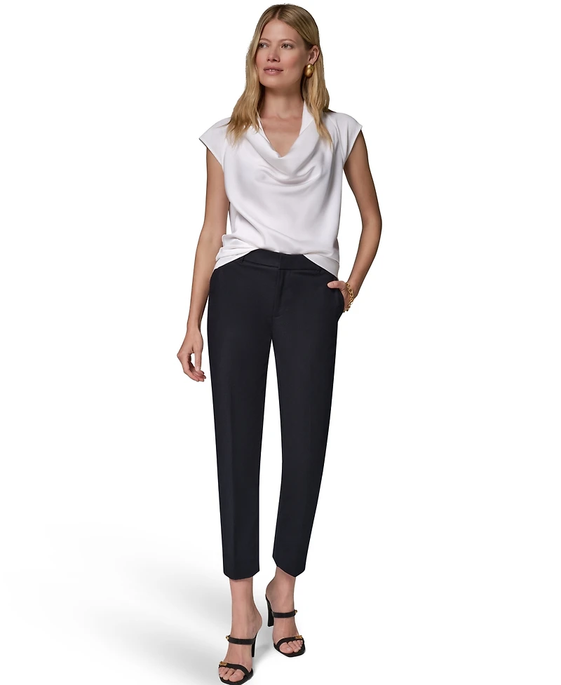Donna Karan New York Women's Flat-Front Stretch Double-Layer Pants
