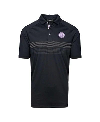 LevelWear Men's Black Boston Bruins Hockey Fights Cancer Draft Day Mason Polo Shirt