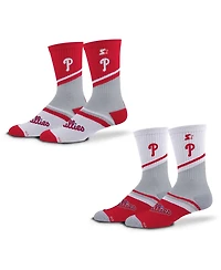 Starter Men's and Women's 2-Pack Red/White Philadelphia Phillies Old School Crew Socks Set