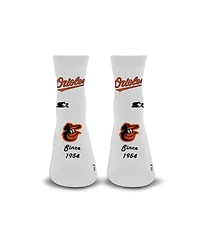 Starter Men's and Women's White Baltimore Orioles Established Stencil Quarter Socks