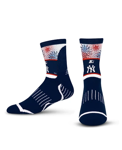 Starter Men's and Women's Navy New York Yankees Americana Fireworks Quarter-Length Socks
