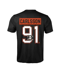 LevelWear Men's Leo Carlsson Black Anaheim Ducks Richmond Name & Number T-Shirt