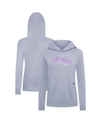 LevelWear Women's Heather Gray Pittsburgh Penguins Hockey Fights Cancer Relay Pullover Hoodie