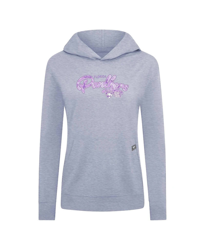 LevelWear Women's Heather Gray Florida Panthers Hockey Fights Cancer Relay Pullover Hoodie