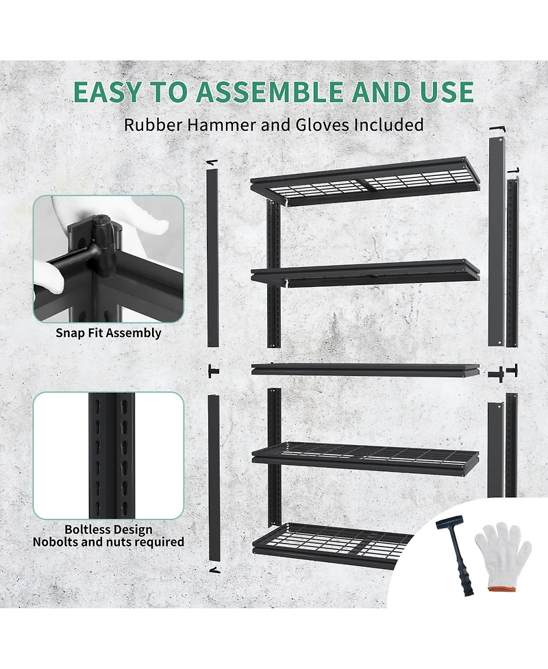 Viyet 72"H 5-Tier Metal Mesh Storage Rack