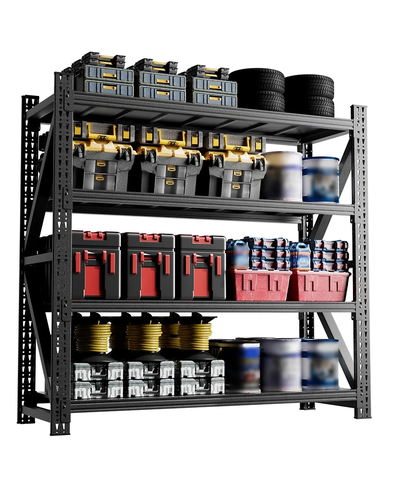 Viyet 71"Width Industrial Metal Shelving - 5000lbs Capacity 4-Tier Heavy Duty Garage Rack