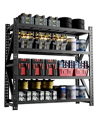 Viyet 71"Width Industrial Metal Shelving - 5000lbs Capacity 4-Tier Heavy Duty Garage Rack