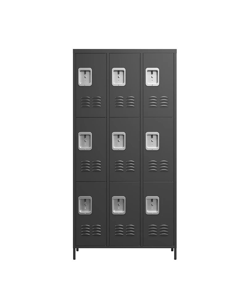 Viyet 72"H 9-Door Metal Locker Cabinet - Secure Multi-Compartment Storage