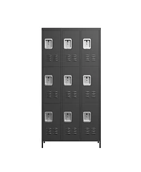 Viyet 72"H 9-Door Metal Locker Cabinet - Secure Multi-Compartment Storage
