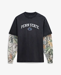 Uscape Apparel Men's Black/Camo Penn State Nittany Lions Back Bay Twofer Heavyweight Long Sleeve T-Shirt