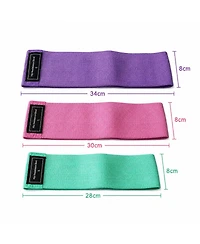 Fed Fitness 3-Pack Fabric Resistance Bands, 3 Levels for Legs and Glutes, Lightweight Home Gym Gear