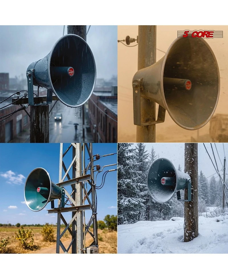 5 core Pa Horn Speaker Set 2" Compression Driver 600W 16 Ohm Weatherproof Aluminum Body 18 Tpi Thread