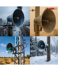5 core Pa Horn Speaker Set 2" Compression Driver 600W 16 Ohm Weatherproof Aluminum Body 18 Tpi Thread