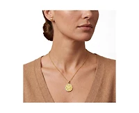 Rachel Glauber 14K Gold Plated Sparkling Cz Crescent Pendant Necklace