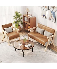 Slickblue Modern Accent Chair with Rubberwood Frame and Upholstery