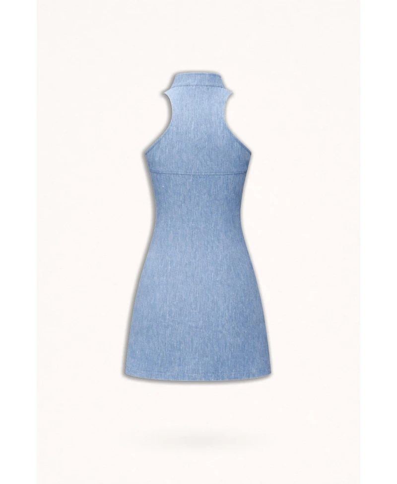 Nocturne Women's Pocket and Stone Detail Halter neck Mini Dress