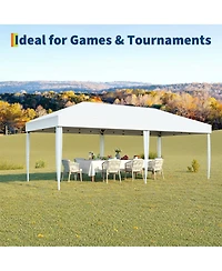 Homfan Oxford Fabric Cantilevered Folding Shelter with Eaves, Outdoor Pop-Up Camping Canopy for Patio Beach Backyard