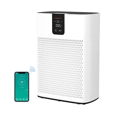 Topteng Air Purifier for 2,400 sq ft – 15dB Sleep Mode, Dual-Intake, 2 Hepa Filters & App Control
