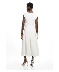Karen Millen Women's Square Neck Midi Dress