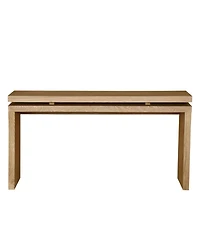 Rainsken 60" Antique Farmhouse Console Table, with Double Board Suspension Design, Solid Wood Sofa for Hallway Living Room