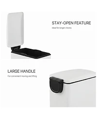 Mega Casa 12 Gal/45 Liter Slim Stainless Steel Step-on Kitchen Trash Can, Hands-Free Foot Pedal, Soft-Close Lid, for Home Office
