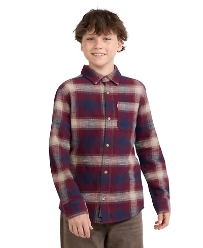 Levi's Boys' 8-20 Shadow Plaid Long-Sleeve Shirt