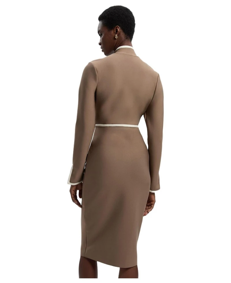 Karen Millen Women's Bandage Military Piping Midi Dress