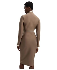 Karen Millen Women's Bandage Military Piping Midi Dress