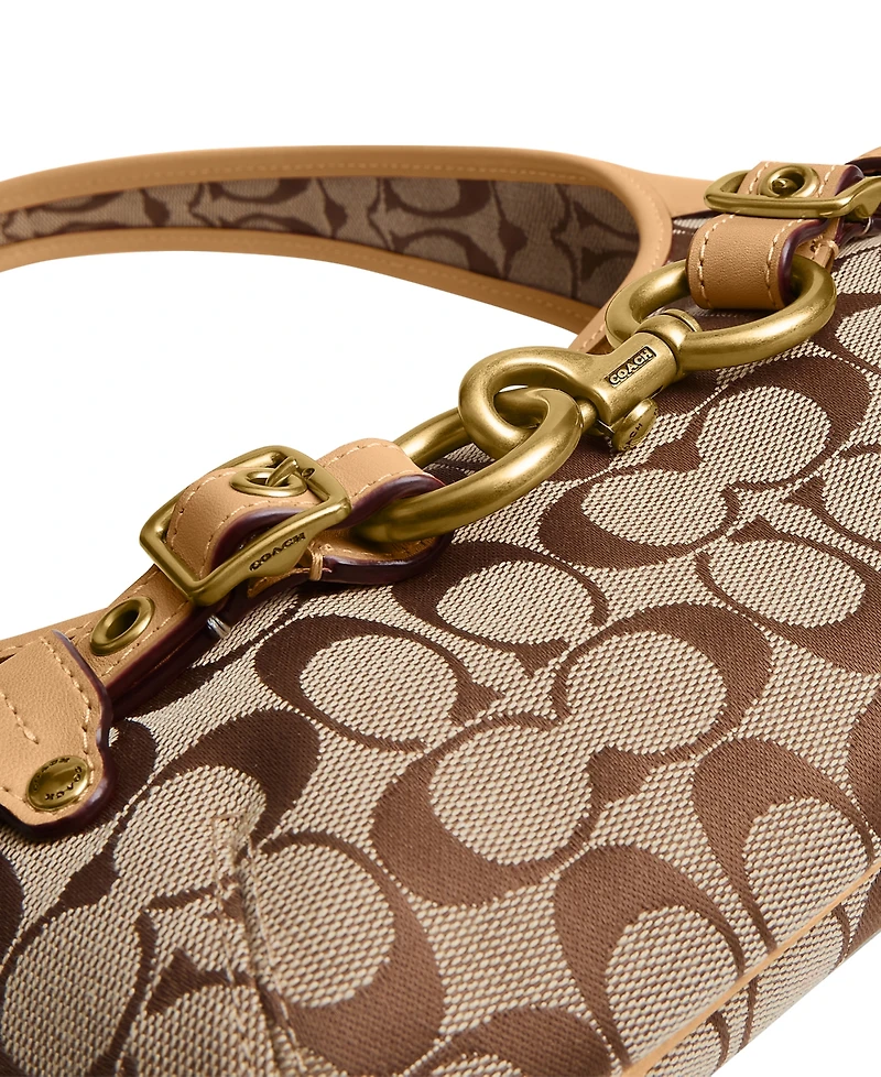 Coach Belted Ergo Signature Jacquard Small Shoulder Handbag