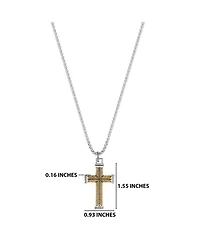 Lucky Brand Stainless Steel (316L) Two Tone Cross Necklace