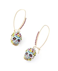 Betsey Johnson Faux-Stone Sugar Skull Dangle Earrings