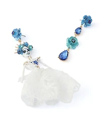 Betsey Johnson Faux-Stone Sugar Skull Bride Drop Earrings