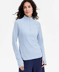 Id Ideology Women's Quarter-Zip Mock-Neck Long-Sleeve Pullover, Macy's Exclusive