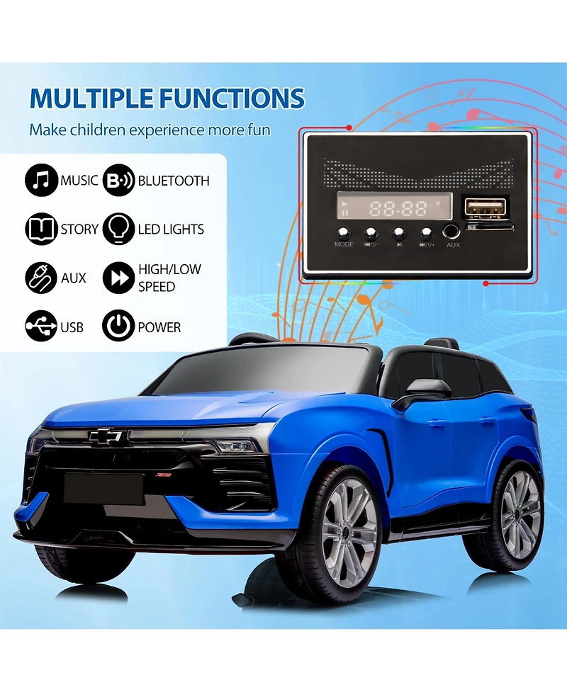 homfan 24V 2-Seater Licensed Chevrolet Suv Ride-On - Parent Remote Control, Spring Suspension, Led Lights, Wireless, Safety Belt, 3 Speeds