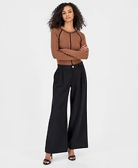 T Tahari Women's Wide-Leg Pleated Pants