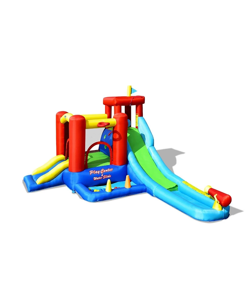 Slickblue Kids Inflatable Bounce House with Water Slide, Splash Pool and Play Area