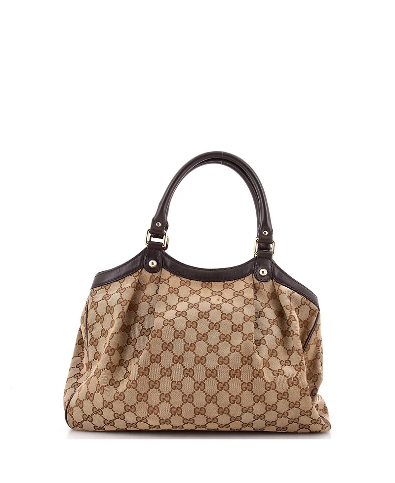 Pre-Owned Gucci Medium Sukey Tote Gg Canvas with Leather