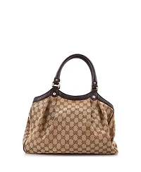 Pre-Owned Gucci Medium Sukey Tote Gg Canvas with Leather