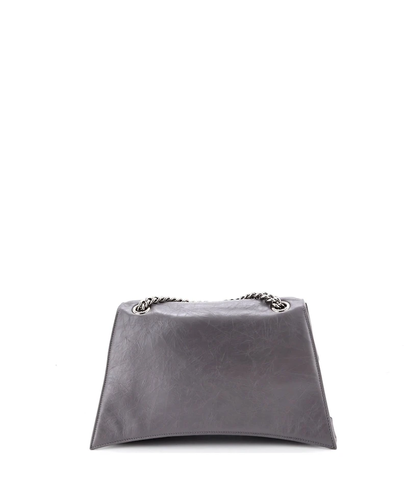 Pre-Owned Balenciaga Medium Crush Chain Flap Bag Leather