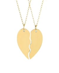 Adornia Tarnish Resistant Gold Set of 2 Heart Puzzle Necklace